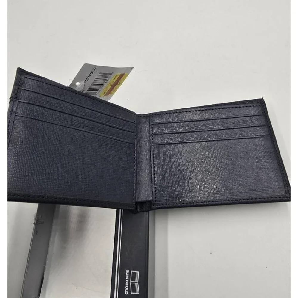 Perry Ellis Portfolio Saffiano Pebble Bifold Wallet Men's One Size - Black